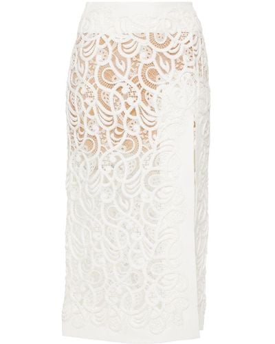 Ermanno Scervino Embroidered-motif Skirt - White
