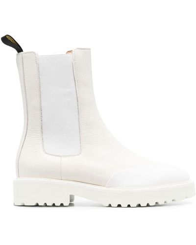 Doucal's Mid-calf Leather Boots - White