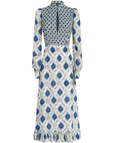Etro Midi-jurk Met Geometrische Print - Blauw