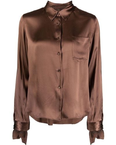 JNBY Long-sleeve Silk Shirt - Brown