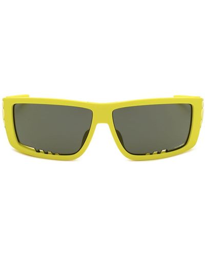 Philipp Plein Gafas de sol con montura rectangular - Amarillo