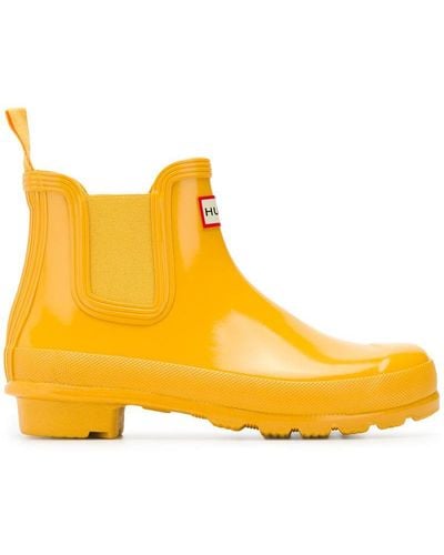 HUNTER Women's Original Gloss Chelsea Boots - Yellow