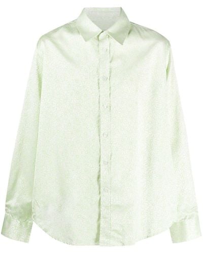 Martine Rose Floral-print Satin Shirt - White