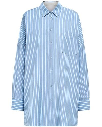 12 STOREEZ Striped Cotton Shirt - Blue