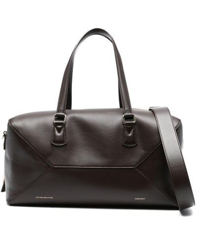 Victoria Beckham Medium Leather Holdall Bag - Black