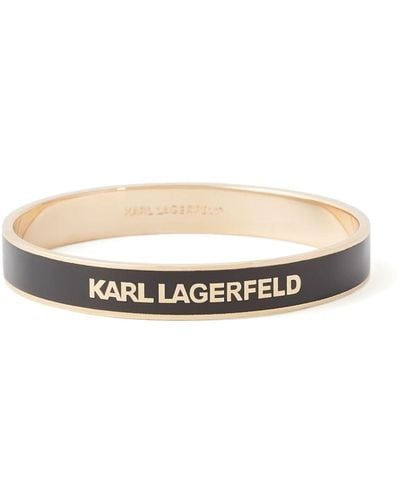 Karl Lagerfeld Essential Logo Bangle Bracelet - White