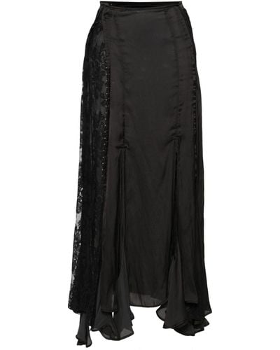 Y. Project High-Waist Satin Maxi Skirt - Black