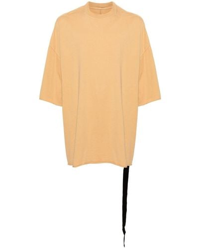 Rick Owens Bio-Baumwoll-T-Shirt mit tiefen Schultern - Gelb