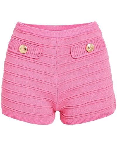 retroféte Sandra Ribbed Knit Shorts - Pink