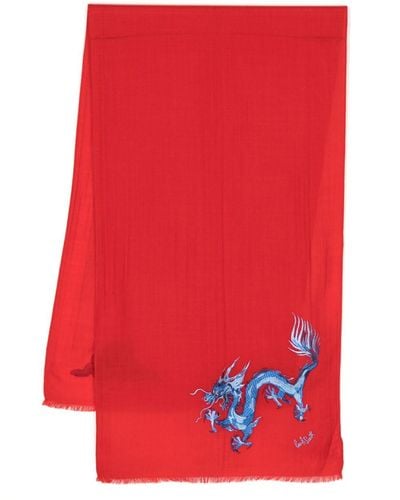 Paul Smith Dragon-embroidered Wool Scarf