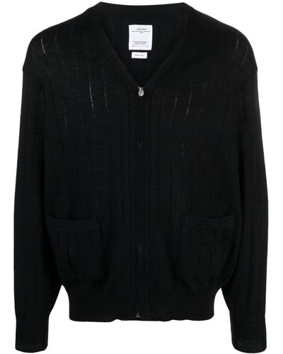 Visvim V-neck Zip-up Wool-blend Cardigan - Zwart