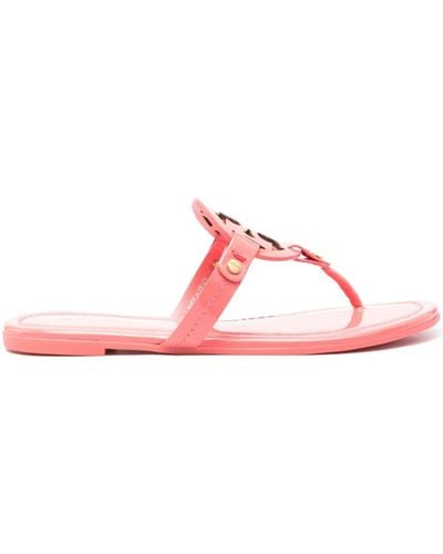 Tory Burch Miller Logo-plaque Leather Sandals - Pink