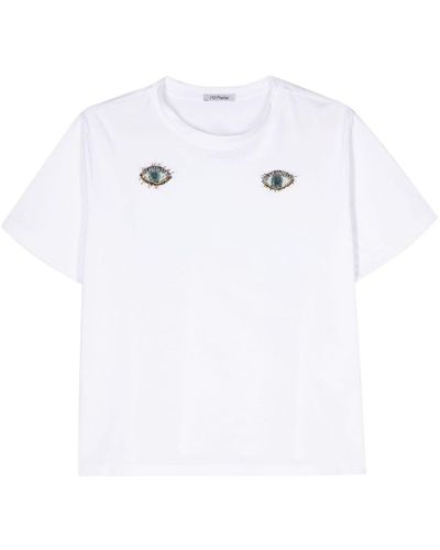 Parlor Katoenen T-shirt Met Oogpatch - Wit