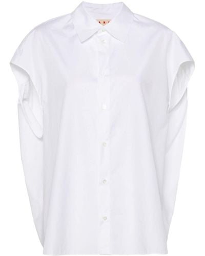 Marni Poplin Sleeveless Shirt - White