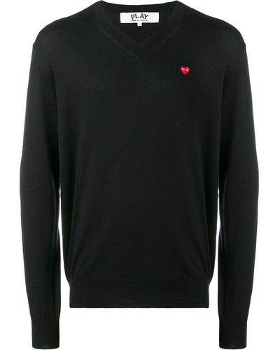 COMME DES GARÇONS PLAY コントラストロゴ セーター - ブラック