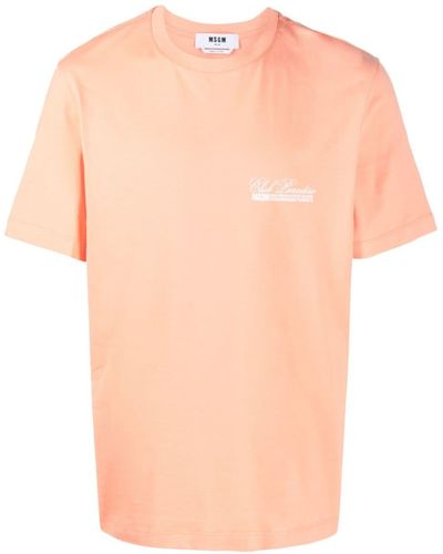 MSGM T-Shirt mit Logo-Print - Pink