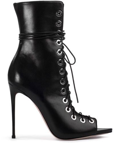 Le Silla Courtney 120mm Leather Ankle Boots - Black