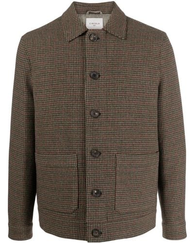 Circolo 1901 Herringbone Check-pattern Cotton Shirt - Green