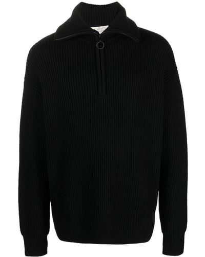 Studio Nicholson Half-zip Merino-wool Sweater - Black