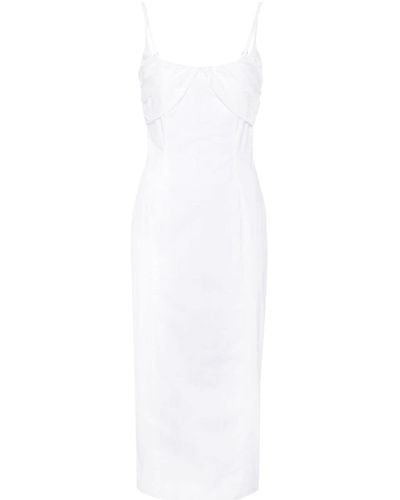ROTATE BIRGER CHRISTENSEN Ruched Organic Cotton Dress - White