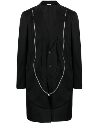 Comme des Garçons Zip-detailed Wool Coat - Black