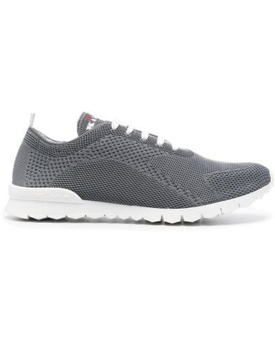 Kiton Logo-embroidered Knitted Trainers - Grey
