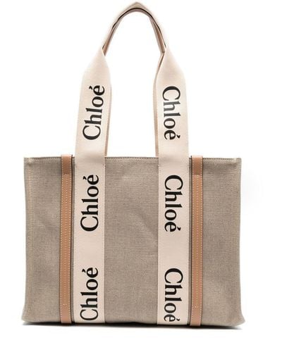 Chloé Medium Woody Tote Bag - Natural