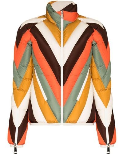 Khrisjoy Chevron Quilted Ski Jacket - Orange