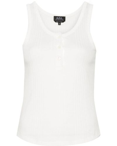 A.P.C. Top con botones - Blanco