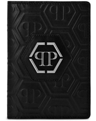 Philipp Plein Logo-Plaque Passport Cover - Black