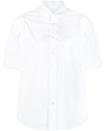 MM6 by Maison Martin Margiela Short-sleeve Cotton Shirt - White