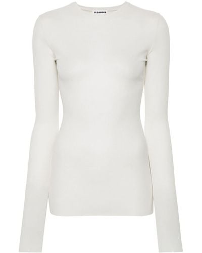 Jil Sander Long-sleeve Silk T-shirt - White