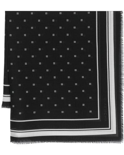 Givenchy Fular 4G con bordes deshilachados - Negro