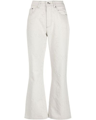 Stella McCartney Logo Flared High-waisted Trousers - White