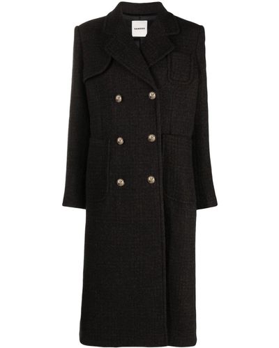 Sandro Double-breasted Wool Coat - Black