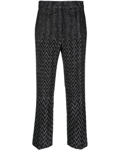 Missoni Zigzag Metallic-threading Flared Pants - Black