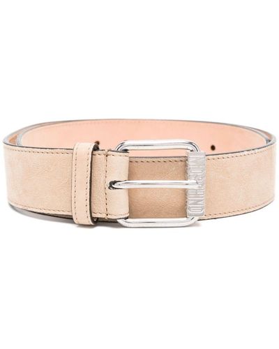 Moschino Logo-engraved Leather Belt - Pink