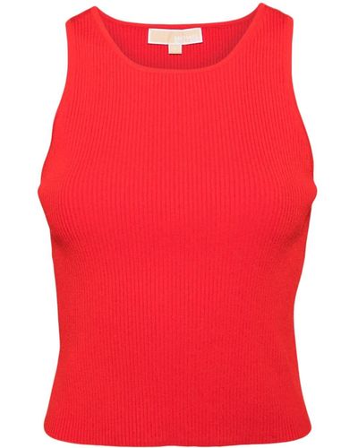 Michael Kors Ribbed Cropped Top - Red