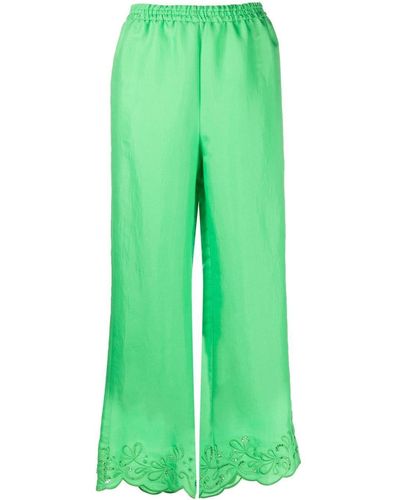 Boutique Moschino Lace-trimmed Pants - Green