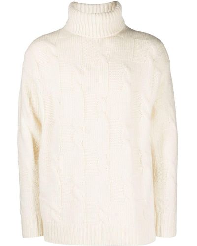 PT Torino Roll-neck Long-sleeved Sweater - Natural