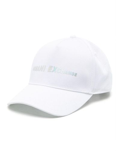 Armani Exchange Logo-print Curved-peak Cap - White