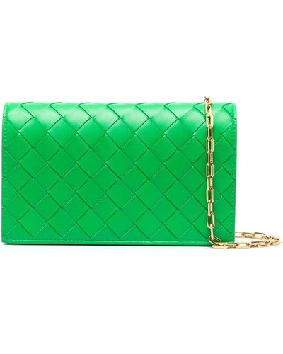 Bottega Veneta Classic Leather Chain Wallet - Green
