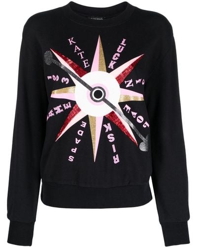 Kate Spade Carnival Spinner Cotton Sweatshirt - Black