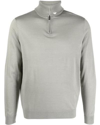 Emporio Armani Wool High-neck Sweater - Grey