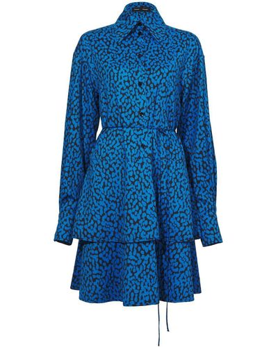 Proenza Schouler Leopard-print Shirtdress - Blue