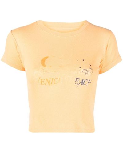 ERL Venice Beach-print Cotton T-shirt - White