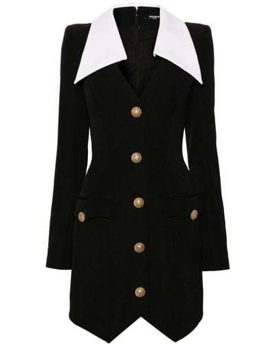 Balmain Button-embellished Mini Dress - Black