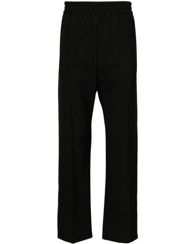 Emporio Armani Straight-leg Virgin Wool Pants - Black