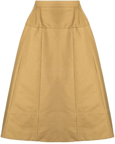 Tibi High-waisted Cotton Full Skirt - Natural