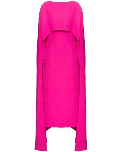 Valentino Garavani Cady Couture Midi-jurk Met Cape-effect - Roze